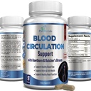 Suplemento de circulação de sangue - com Hawthorn, Butchers Broom, Castanha de cavalo, Arginina, Diosmin, Tratamento de varizes, Suporte de circulação - 90 Cápsulas