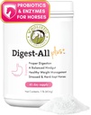 Orgânicos Wholistic Animais de estimação Digest-All Plus: Cavalo Probióticos Pó - 1 Lb - Equino Probióticos e Prebióticos com Enzimas Digestivas - Equine Digestive Supplements for Gas, Obstipation and Gut Health