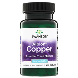 Swanson Copper Mineral Supplement - 2 mg (Quelato de Cobre) - Antioxidante, sistema imunológico e suporte celular - 300 comprimidos