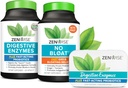 Zenwise Health Bliss Bundle Digestive Enzimas + Sem Bloat + Free Travel Tin - Rotina Digestiva pré e pós-alimentação com enzimas e probióticos para Digestion