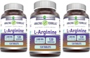 Fórmulas surpreendentes L-Arginina Suplemento 1000 Mg Por Servindo Tablets Suplemento Aminoácido para Mulheres e Homens Não-GMO Glúten Grátis □ Made in USA (120 Count □ 3 Pack)