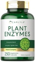 Enzimas de planta de Carlyle com protease, papain, lactase e bromelain (250 cápsulas)