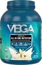 Vega orgânico All-in-One proteína Vegan em pó francês Vanilla (43 Servings) Ingredientes Superalimentares, Vitaminas para apoio à imunidade, Keto Friendly, Ervilha proteína para mulheres e homens, 3,10 libras (Pacote de 6)