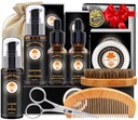 XIKEZAN Beard Kit para homens Grooming & Care w/Beard Conditioner, Lavagem, Óleo, Balm, Escova, Comb, Pais de aniversário Valentines presentes para homens ele pai marido namorado Natal presentes homens meia recheios