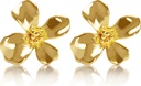 14K ouro banhado 925 Sterling prata flor Lily Stud brincos