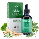 DropRx Focus by Dr. Nicole Saphier – Ginkgo Biloba & Ginseng, Bacopa, Rosemary & Sage para melhoria da memória e foco cerebral – Orgânico, Não-GMO, Vegan, Gluten-Free, Kosher, Made in USA (2 Fl Oz)