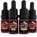 Rocky Mountain Barber Company Beard Oil Sample Size Pack - 4 Variedades exclusivas de óleo de barba (0,17 oz cada) - Cedarwood, Sandalwood, Bamboo & Unscented – Contém Óleos Essenciais