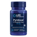 Extensão de Vida Cápsulas de Piridoxal 5'-Fosfato – Vitamina B6, 100 mg, Bioativa B6 para Cardiovascular, Rim e Nervo Saúde – Glúteo-Livre, Não-GMO, Vegetariana – 60 Cápsulas Vegetarianas