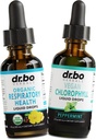 Pulmão Detox Respiratório Drops & Chlorophyll Liquid - Suplementos Respiratórios Orgânicos Herbal Lung Cleanse Mullein para Pulmões Suporte Bronquial - Chlorophyll Drops Odor Cleanse Desodorizante Interno