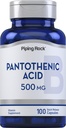 Ácido Pantotênico de Pedra de Tubulação 500mg .. 100 cápsulas .. como cálcio d-Pantotenato .. Não-GMO, Suplemento sem glúten