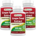 Melhor Extrato de Sementes de Uva Natural 400 mg 60 Vcaps (60 Count (Pack of 3))