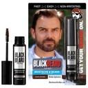 Barba Negra para Homens Cor de Barba Instantânea – Barba de Todos os Dias, Bigode, Sobrancelha e Cor de Costeletas – Alternativa de Cor de Barba Temporária, Hipoalergênica – Até 45 aplicações – Castanho Negro, 1 pacote