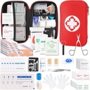 Mini kit de primeiros socorros de viagem, kit de emergência com suprimentos de primeiros socorros 201PCS e saco compacto impermeável, kit médico de sobrevivência para home Car Office Camping Caminhadas