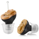 Amplificador de Aparelho Auditivo Digital Premium - Invisível no Canal (CIC) no Ear Mini Sound Enhancer Set, Near-Invisível, Cancelamento de Ruído, Amplificador Sonor Sonor Pessoal - Preto, Par Direito e Esquerdo