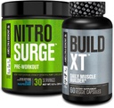 Fábrica Jacked Nitrosurge pré-treino em framboesa azul e construir XT Muscle Building Bundle para homens e mulheres