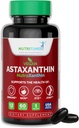 Astaxantina 12mg Vegan Softgels – Antioxidante de alta potência para a pele, Eye & Imune Support – Não-GMO, Livre de glúten, Soja, Lactose & BSE, 60 Vegan Softgels, 2 meses de fornecimento
