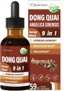 Tintura de ervas, Extrato com Dong Quai, para Harmonia Hormonal, Relívio Menopausa & Suporte PMS. 6 oz-(Flavor de maçã)