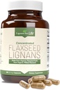 Lignans For Life Flaxseed Lignans para cães e pessoas + SDS - Ómega 3 ácidos gordos, antioxidantes de alta fibra - melhorar o revestimento brilhante, digestivo e saúde do coração para cães, 15mg, 180 cápsulas de linhaça, 1 pacote