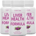(3 Pack) Fórmula de saúde do fígado, Limpar, Detox, Flush, Reparar suporte de fígado gordo, com alcachofra, Cardo de leite, Dente-de-leão, Beterraba, Berberine, Pesquisa Pura estrela natural, Vegan Cápsulas Suplemento
