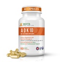 INVITA, ADK Suplemento Vitamina (10,000 UI) – ADK 10 Vitamina A1, D3 & K2-MK7 – Médico Formulado para Osso, Coração e Imune Suporte – Não-GMO, Glúten Livre, 90 Cápsulas (3-mês de fornecimento)