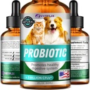 Probióticos Premium para Cães, Gatos - Enzimas Digestivas e Suplemento Prebióticos - Ajuda a aliviar a diarreia, Vómitos, Estômago Chateado, Gás, Obstipação e Respiração Ruim - Suporta Sistema Digestivo - 2 Fl Oz