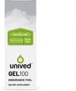Unived Gel 100 - Vegan Gel Energia para Endurance Atletas Corredores & Ciclistas - 100kcal - Cal Salgada - Pacote de 6