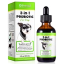 Probiótico para cães, Natural 3 em 1 Dog Probiótico Gotas Ajuda a aliviar a diarreia, Suporta a saúde da tripa, Pele comichosa, Alergias, Imunidade, Enzima Digestiva para o suplemento de cão, Bacon Flavor - 60ml / 2 fl.oz