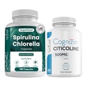 Teaveli Citicoline com espirulina chlorela Cápsulas Bundle