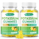 Gummies de citrato de potássio 1000mg, pastilhas de alta potência Suplemento de potássio para adultos Mulheres e homens, Cães de apoio da perna e saúde muscular, Livre de açúcar, sabor abacaxi, 120 contagem