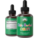 Crianças Vitaminas de Ervas. Crianças líquidas Multivitamínico de ervas. Nenhum sabor amargo. Açúcar grátis 14-in-1 Vegan Suplemento gotas para crianças, Crianças, Adolescentes. Misturado em água eles nem sequer provar