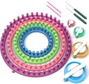 READAEER redondo tricô teares conjunto Craft Kit Ferramenta com agulha de gancho e Pompom Maker