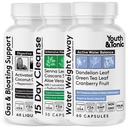 Jovens & tônica 3X Belly Bloating Pills para Puffiness, Water Debloat, Estômago, Gut & Colon Cleanse Detox, com carvão líquido ativado, óleo de coco e hortelã, folha de sena e mais 150 cápsulas