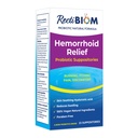 RectiBiom Probiótico Supositórios de alívio hemorróidas com pele calmante ingredientes naturais, alívio rápido. Ácido hialurônico e extrato de açafrão, Vegan, Formulação sem glúten