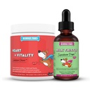 WONDER PAWS Coração + Vitality Superhero Chews Plus Milk Thistle Drops - para Cães Coração Saúde, Circulação, Fígado e Imune Suporte - Coração + Vitalidade 90 Mastiga - Leite Thistle Drops 2 Aves
