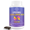 Ácido Lipóico Alfa lipossômico 1500mg-com Acetil-L-Carnitina 900mg& Ubiquinol 100mg& Vitamina E 15mg,ALA Suplemento para antioxidantes Metabolismo de Glicose Nervo Energia Cardiovascular,60 Softgels