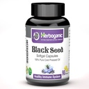 HERBOGANIC Cold Pressed Black / Seed Oil Softgels Cápsulas - 90 Contagem - Misturado com outros produtos de ervas-Suporta bem-estar saúde geral e imunidade ( Black-Seed)