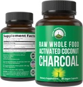 Peak Performance Activated Charcoal Vegan Cápsulas de Cascas de coco colhidas selvagens. Melhor seguro Charcoal Pills Suplemento para detox, alívio de gás, Bloating. para homens e mulheres 90 Todos os comprimidos naturais