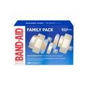 Band-Aid Marca Adesivos Bandagens Família Variety Pack, Sheer & Clear Flexível Estéril Individualmente Envolto Bandagens para Primeiros Socorros Cuidados de Feridas para cortes menores e raspas, Tamanhos variados, 280 CT