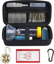 YouKe Travel Carrying Case for Asthma Inhaler, Inhaler Spacer for Adults and Children, Mask, Inhaler Holder with Asthma Warning Label and Medical Card, with Carabiner (Case Only) (Black)