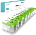 Daviky grande semanal comprimido organizador 2 vezes por dia, extra grande caixa de pílulas de viagem 7 dias, Am Pm duas vezes diária caixa de pílulas, suporte de pílulas recipiente para vitamina, medicina, suplemento, óleo de peixe, BPA livre, verde