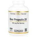 California Gold Nutrition Bee Propolis 2X Potência, Extrato Concentrado 500 mg, Equivalente a 1000 mg de Própolis Natural, Suporte Imune Saúde & Vitalidade*, 240 Cápsulas Veggie