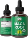 Maca raiz líquido gotas. USDA orgânico Vegan Extrato Suplemento para mulheres e homens. Suplementos de alta biodisponibilidade. Maca For Energy, Endurance, e suporte de humor. Zero Açúcar, Glúten Grátis, Sem Cápsulas