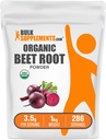 BulkSuplementos.com Raiz de beterraba orgânica em pó - Suplemento superalimentar, Suplementos de beterraba raiz - Vegan & Gluten Free, 3,5g por serviço, 1 kg (Pacote de 5) (11 lbs)
