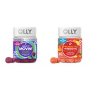 OLLY Pastilhas de alívio da constipação com Rhubarb, Prunes, Amla & Probiótico + Pastilhas prebióticas para a saúde digestiva, 500 milhões de UFC, 30 contagem