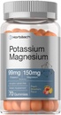 Horbäach Potássio Suplemento Gummies de magnésio Pêssego Flavor de Morango, 70 Contagem Vegan, Não-GMO, e Gluten Free Formula