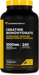 Primaforce Creatina Cápsulas mono- hidratadas - 240 Cápsulas, 3.000mg por serviço, Glúten Livre e Não-GMO