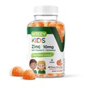 Viteey Zinco para crianças Gummies 10mg, com vitamina C & Echinacea - Apoio imunológico, Antioxidante natural poderoso, Crianças Zinc Suplemento Vitamina - Vegan, Gelatina livre - sabor sabor sabor laranja flavor Gummy