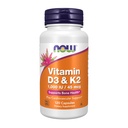 Now Supplements, Vitamina D-3 & K-2, 1.000 UI/45 mcg,Plus Cardiovascular Support*, Suporta Saúde Óssea*, 120 Veg Cápsulas