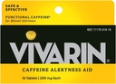 Vivarin, comprimidos de cafeína, 200mg de cafeína em cada comprimido, de forma segura e eficaz ajuda você a ficar acordado, ajuda de alerta, suplemento de energia, 16 comprimidos - 5 embalagens