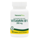Naturezas Plus Vitamina B1 (Thiamin HCI), Libertação Mantida - 300 mg, 90 Comprimidos Vegetarianos - Sem Glúten - 90 Servimentos